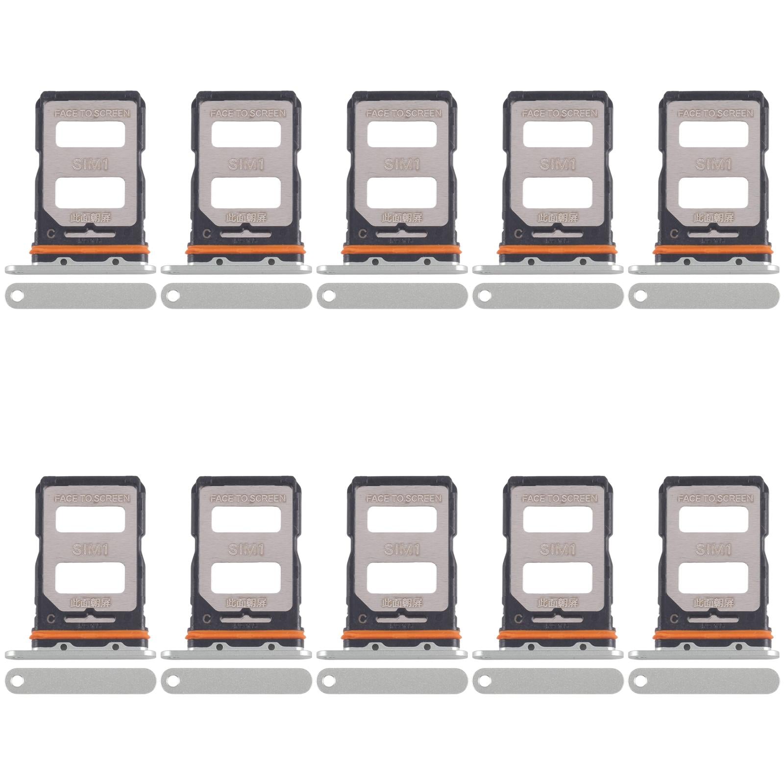 For Xiaomi 14 Civi 10pcs SIM Card Tray + SIM Card Tray (Green)