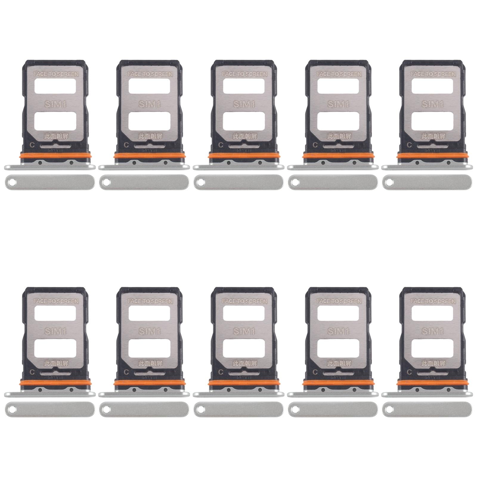 For Xiaomi Civi 4 Pro 10pcs SIM Card Tray + SIM Card Tray (Green)