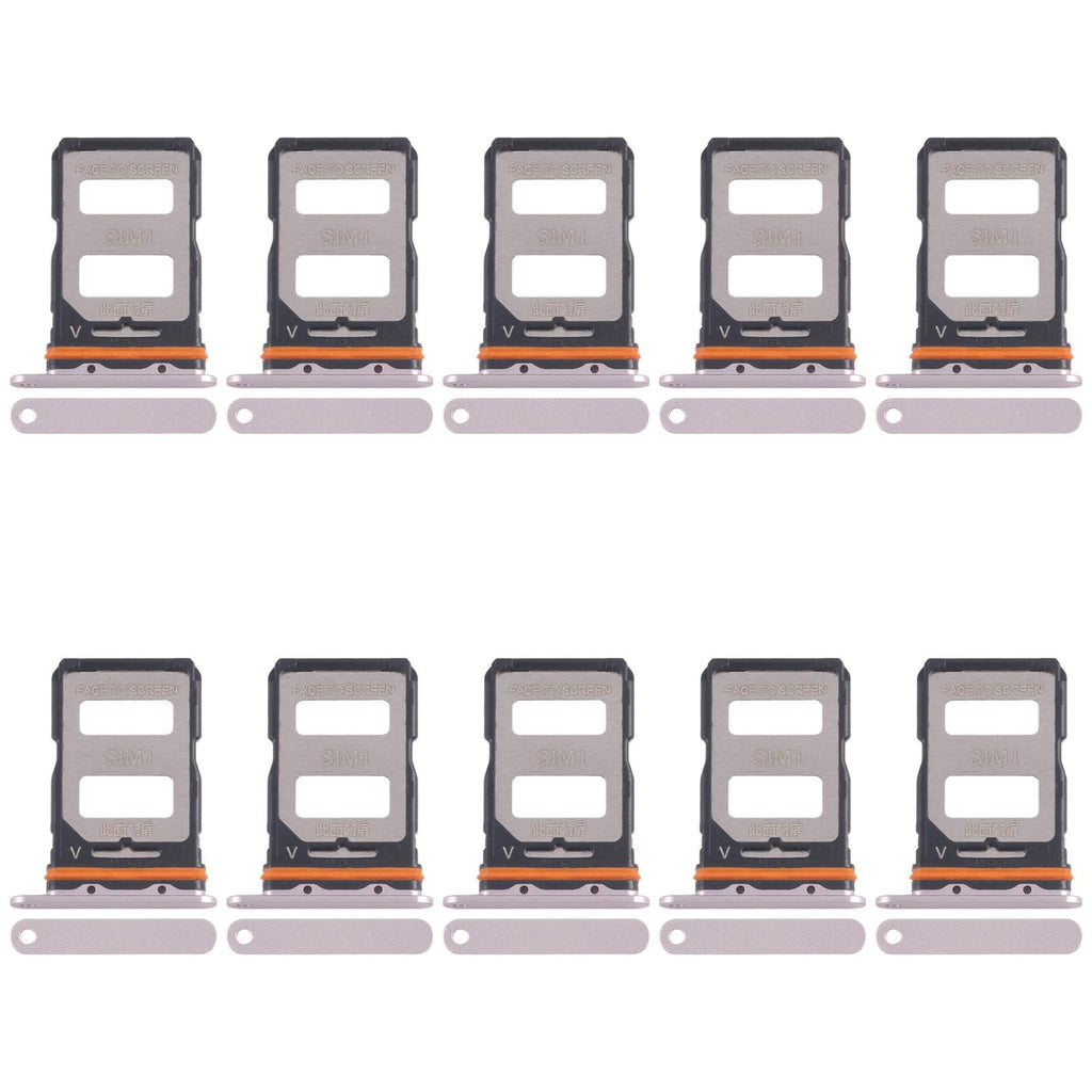 For Xiaomi Civi 4 Pro 10pcs SIM Card Tray + SIM Card Tray (Gold)