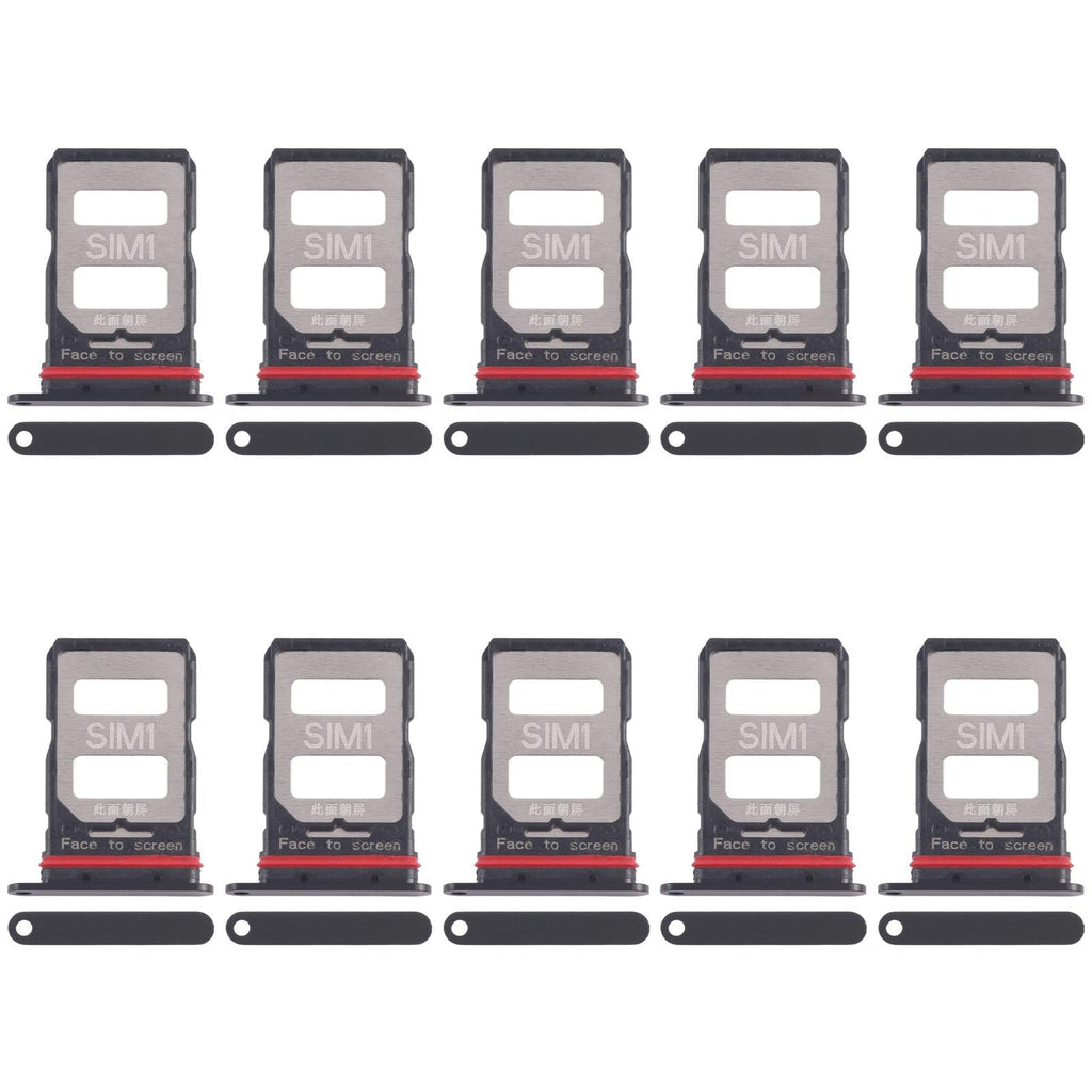 For Xiaomi Poco F6 Pro 10pcs SIM Card Tray + SIM Card Tray (Black)