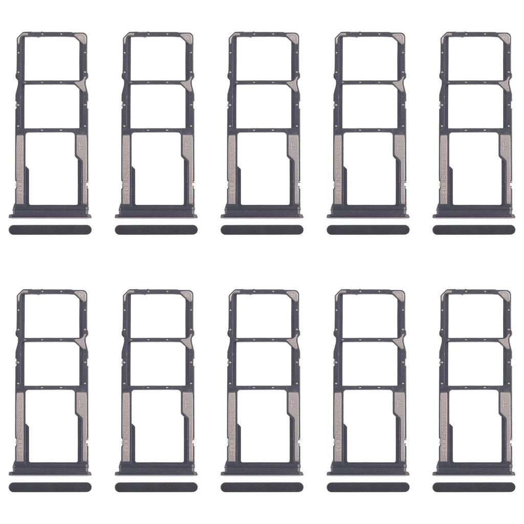 For Xiaomi Poco C75 10pcs SIM Card Tray + SIM Card Tray + Micro SD Card Tray (Black)