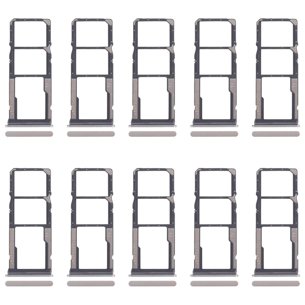 For Xiaomi Poco C75 10pcs SIM Card Tray + SIM Card Tray + Micro SD Card Tray (Gold)