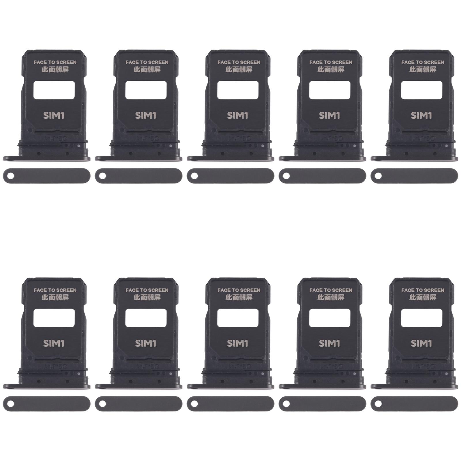 For Xiaomi 15 Pro 10pcs SIM Card Tray + SIM Card Tray (Black)