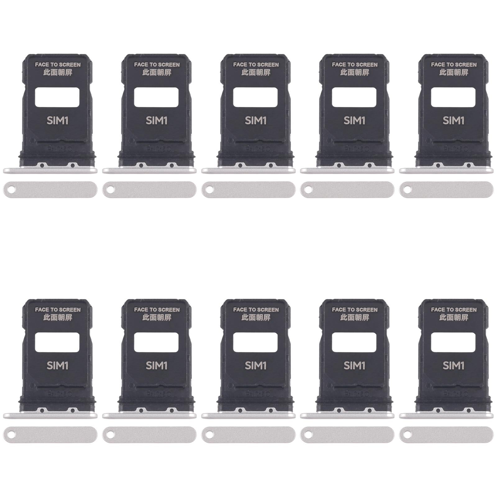 For Xiaomi 15 Pro 10pcs SIM Card Tray + SIM Card Tray (White)