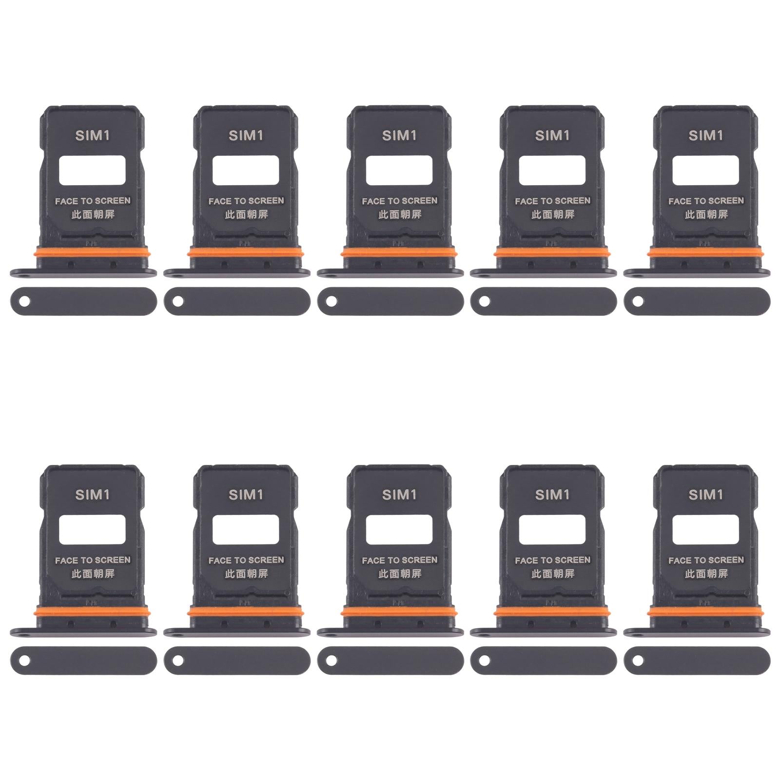 For Xiaomi 15 Ultra 10pcs SIM Card Tray + SIM Card Tray (Black)