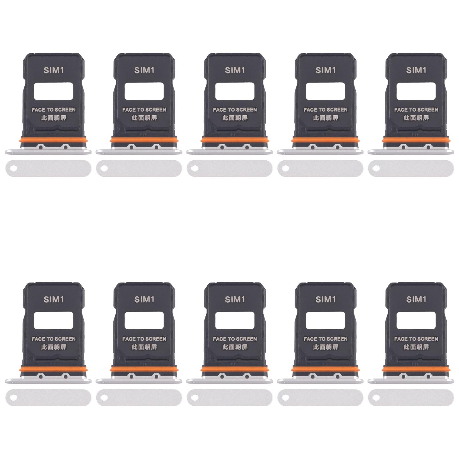 For Xiaomi 15 Ultra 10pcs SIM Card Tray + SIM Card Tray (White)