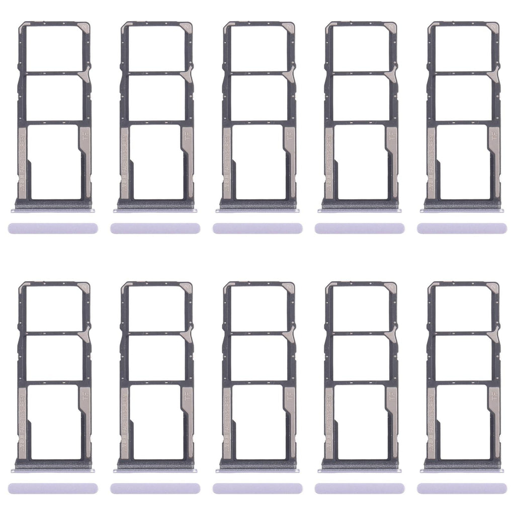 For Xiaomi Redmi A4 10pcs SIM Card Tray + SIM Card Tray + Micro SD Card Tray (Purple)