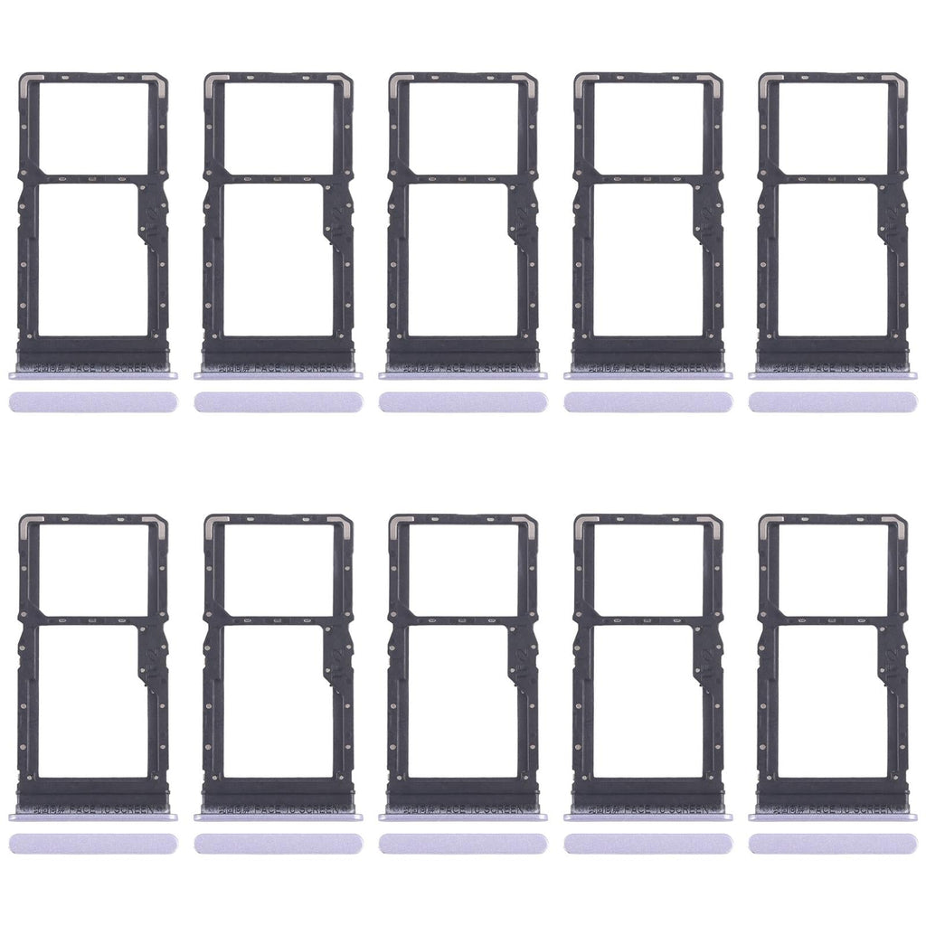 For Xiaomi Poco M6 4G 10pcs SIM Card Tray + SIM Card Tray / Micro SD Card Tray (Purple)