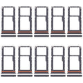 For Xiaomi Poco M6 Plus 10pcs SIM Card Tray + SIM Card Tray / Micro SD Card Tray (Black)