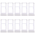 For Xiaomi Poco M6 Plus 10pcs SIM Card Tray + SIM Card Tray / Micro SD Card Tray (Silver)