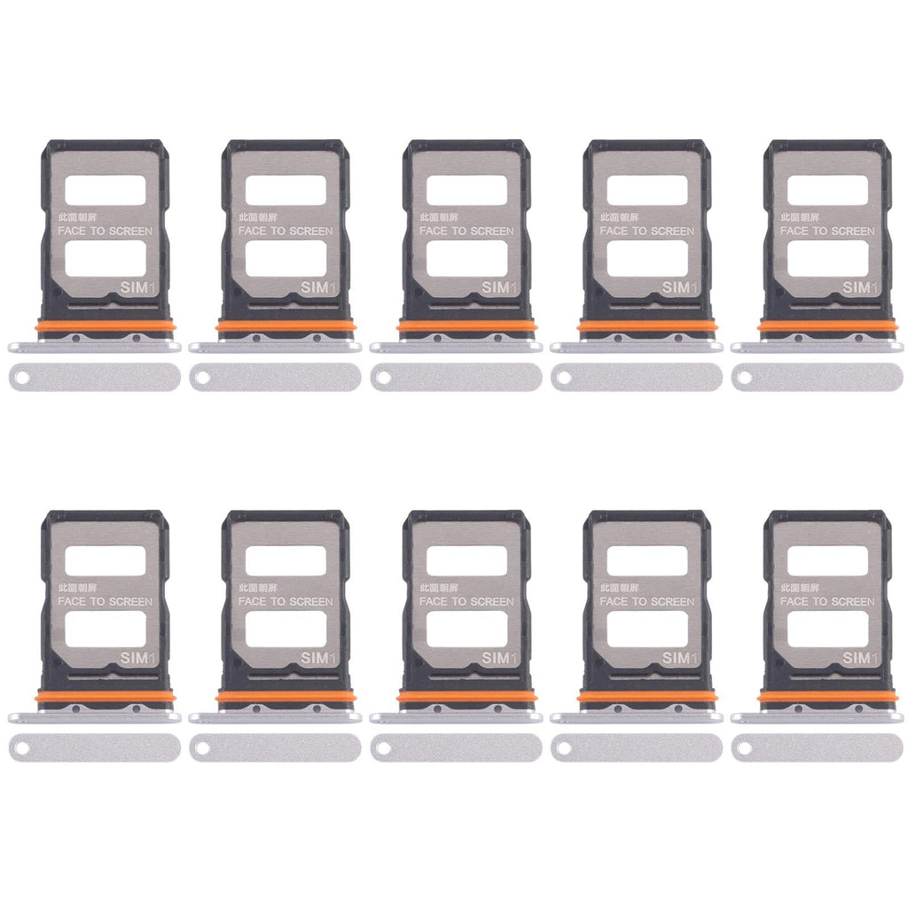 For Xiaomi Redmi K70 Ultra 10pcs SIM Card Tray + SIM Card Tray (Silver)