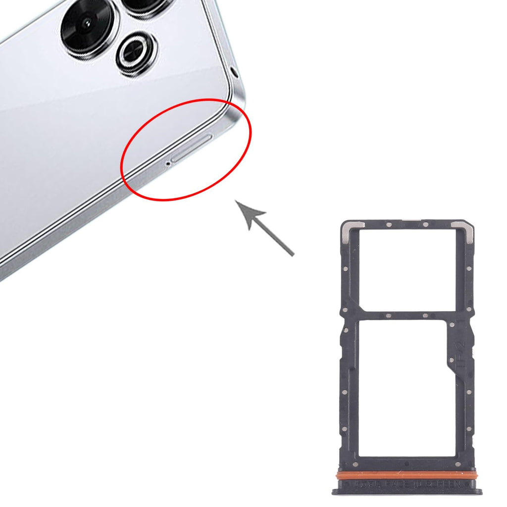 For Xiaomi Redmi Note 13R 10pcs SIM Card Tray + SIM Card Tray / Micro SD Card Tray (Black)