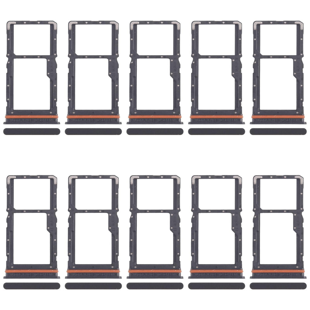 For Xiaomi Redmi Note 13R 10pcs SIM Card Tray + SIM Card Tray / Micro SD Card Tray (Black)