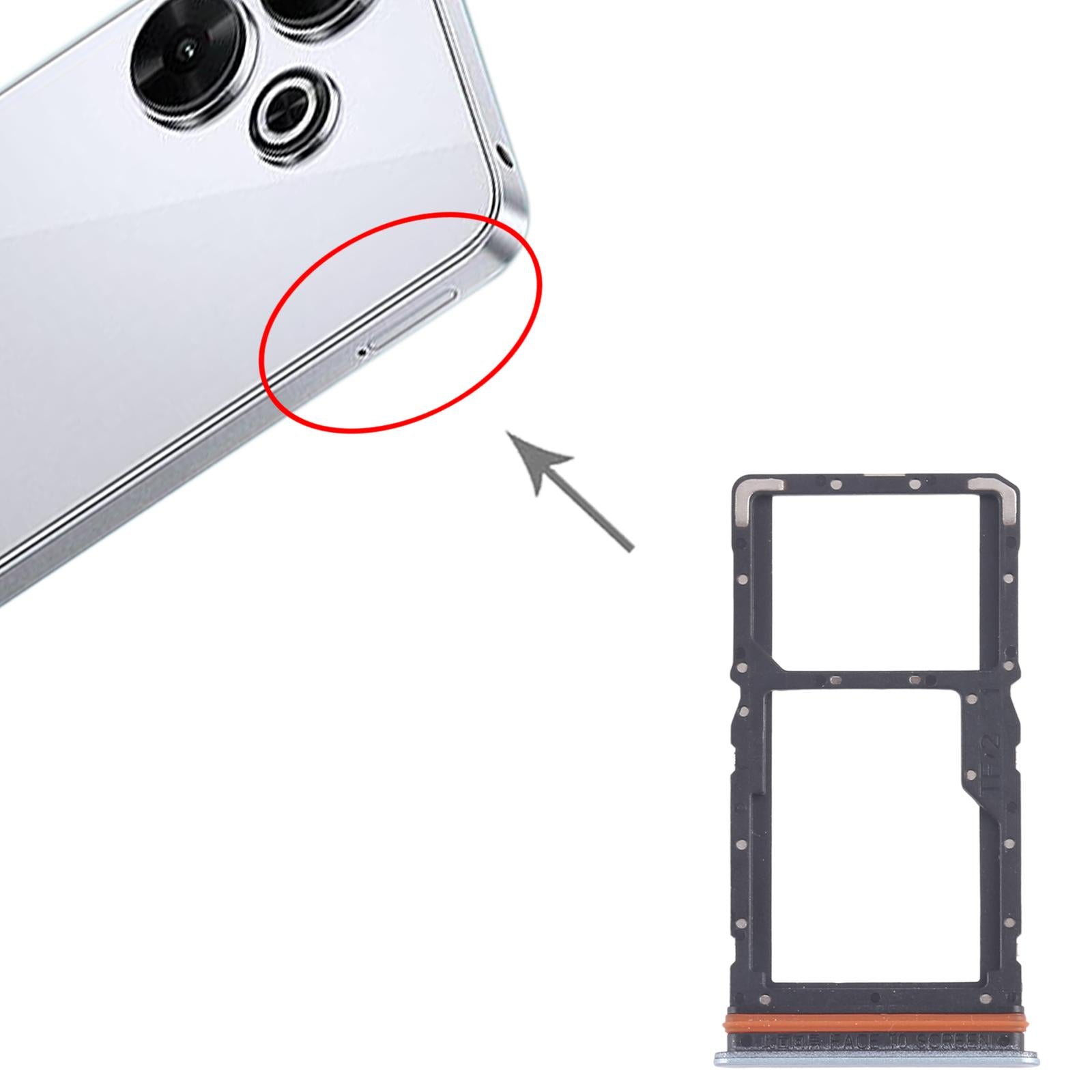 For Xiaomi Redmi Note 13R 10pcs SIM Card Tray + SIM Card Tray / Micro SD Card Tray (Blue)