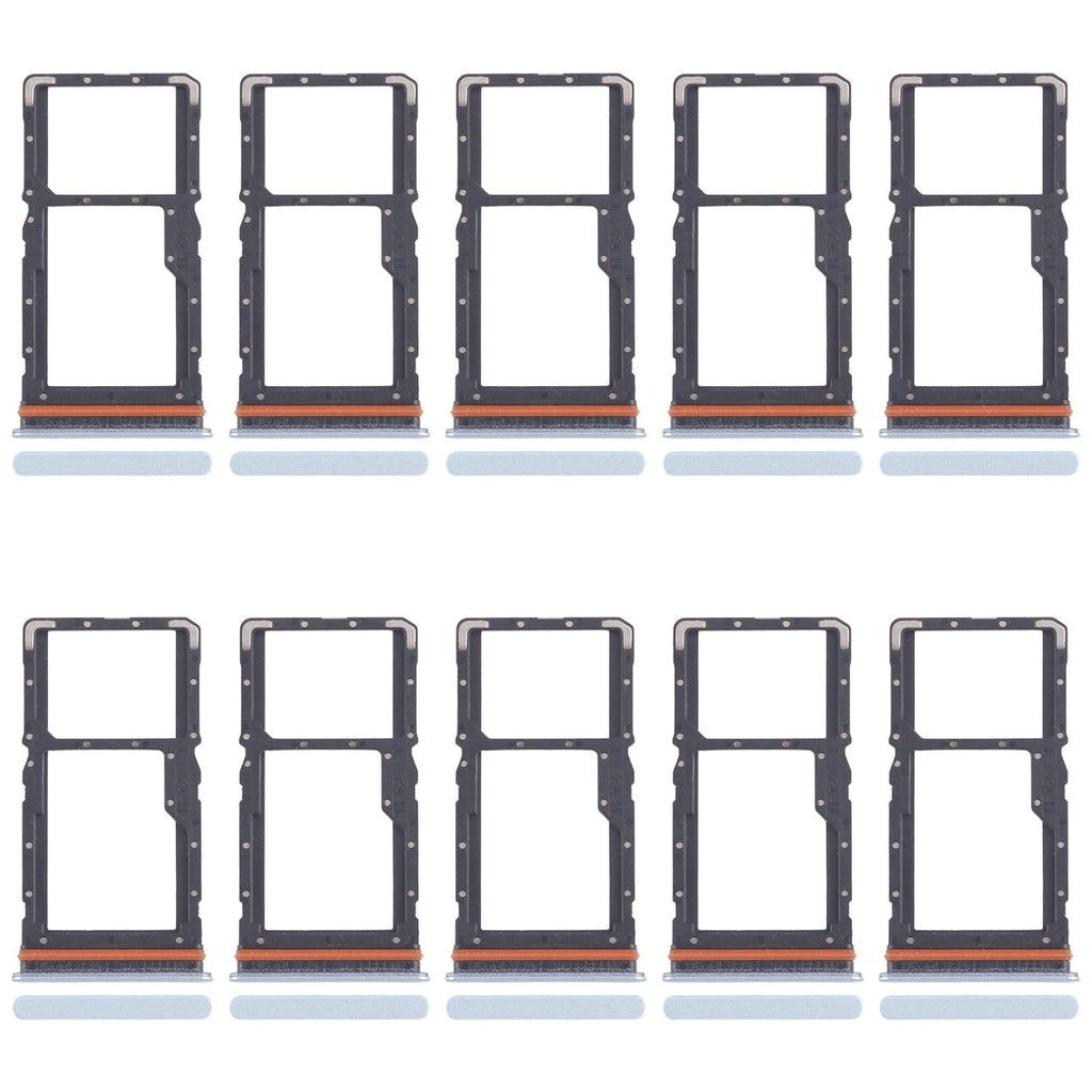 For Xiaomi Redmi Note 13R 10pcs SIM Card Tray + SIM Card Tray / Micro SD Card Tray (Blue)