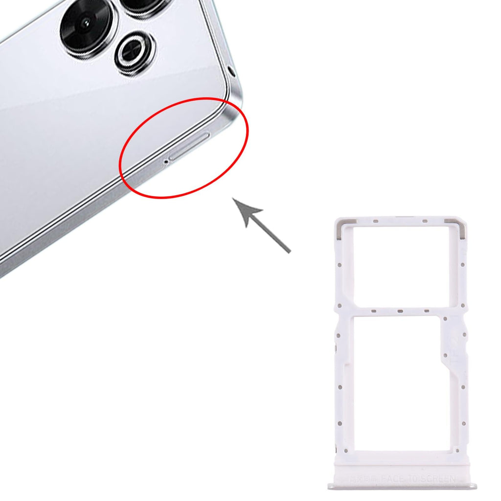 For Xiaomi Redmi Note 13R 10pcs SIM Card Tray + SIM Card Tray / Micro SD Card Tray (Silver)
