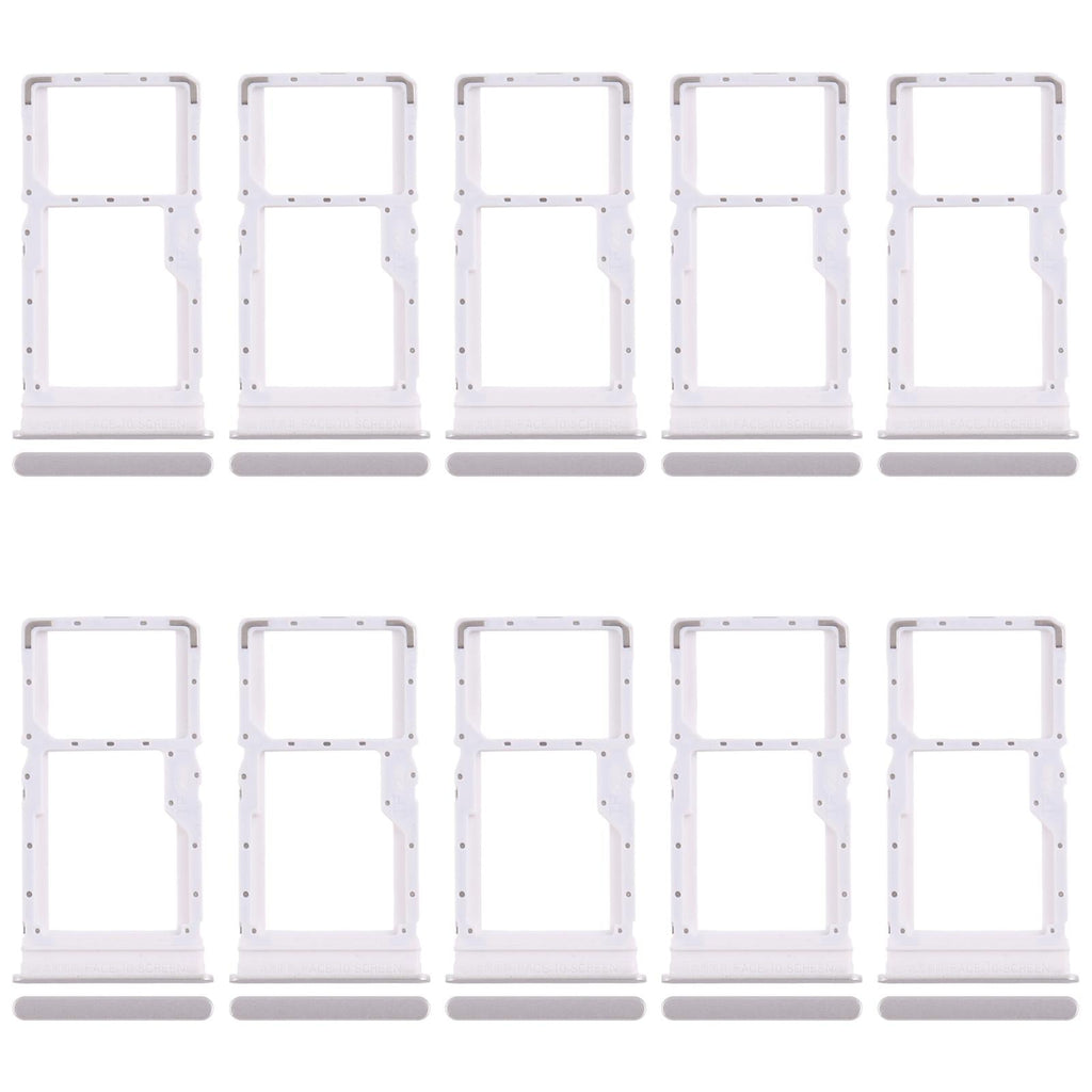 For Xiaomi Redmi Note 13R 10pcs SIM Card Tray + SIM Card Tray / Micro SD Card Tray (Silver)