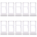 For Xiaomi Redmi Note 13R 10pcs SIM Card Tray + SIM Card Tray / Micro SD Card Tray (Silver)