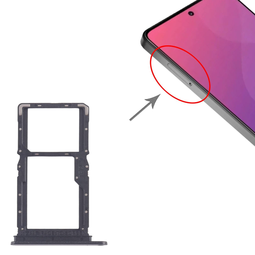 For Xiaomi Poco X6 Neo 5G 10pcs SIM Card Tray + SIM Card Tray / Micro SD Card Tray (Black)
