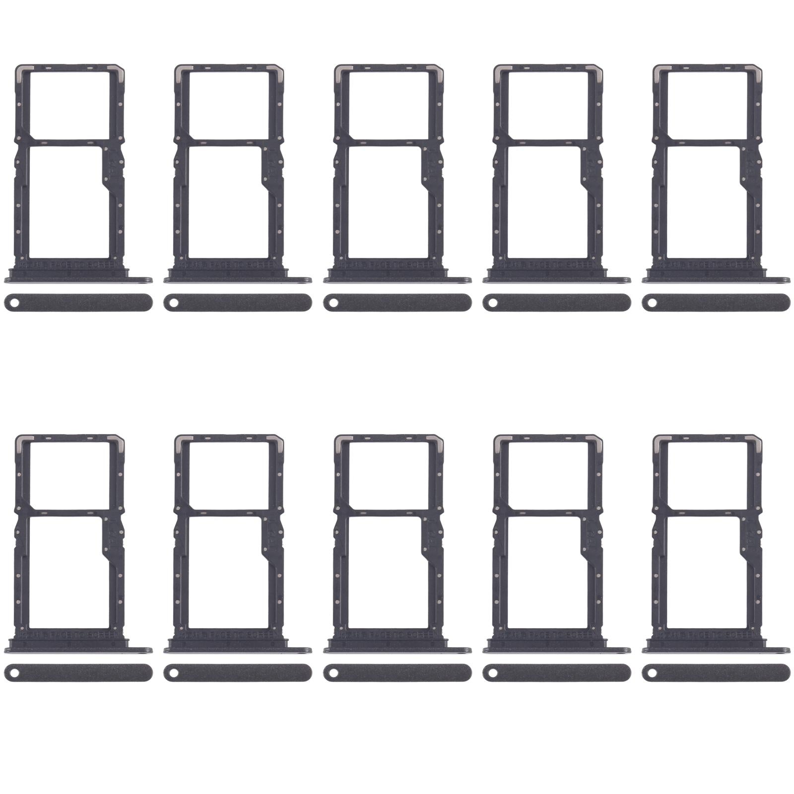 For Xiaomi Poco X6 Neo 5G 10pcs SIM Card Tray + SIM Card Tray / Micro SD Card Tray (Black)