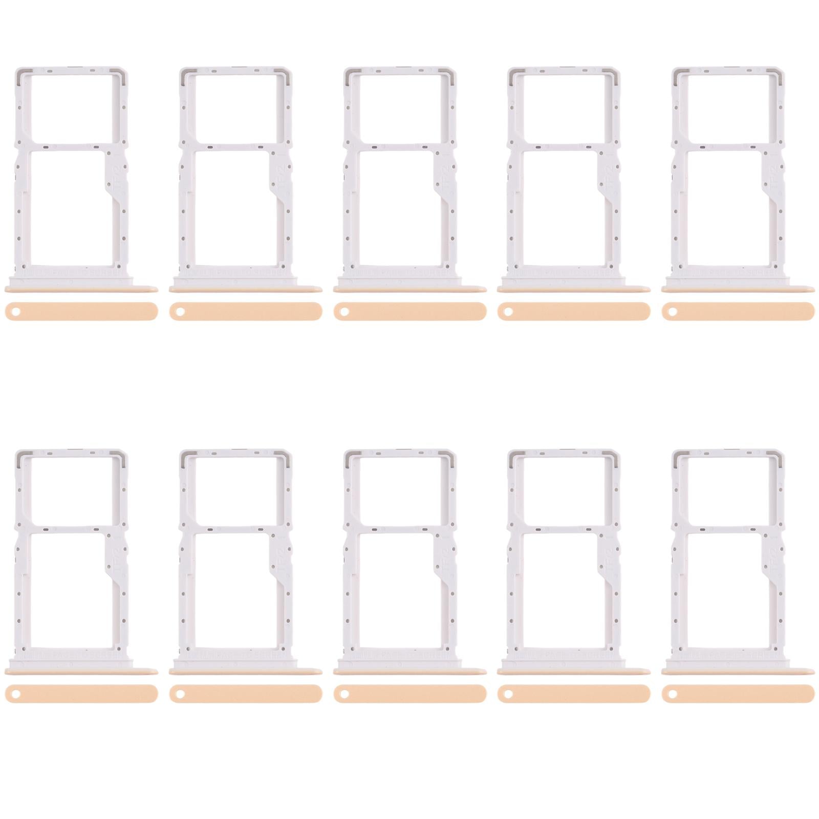 For Xiaomi Poco X6 Neo 5G 10pcs SIM Card Tray + SIM Card Tray / Micro SD Card Tray (Gold)