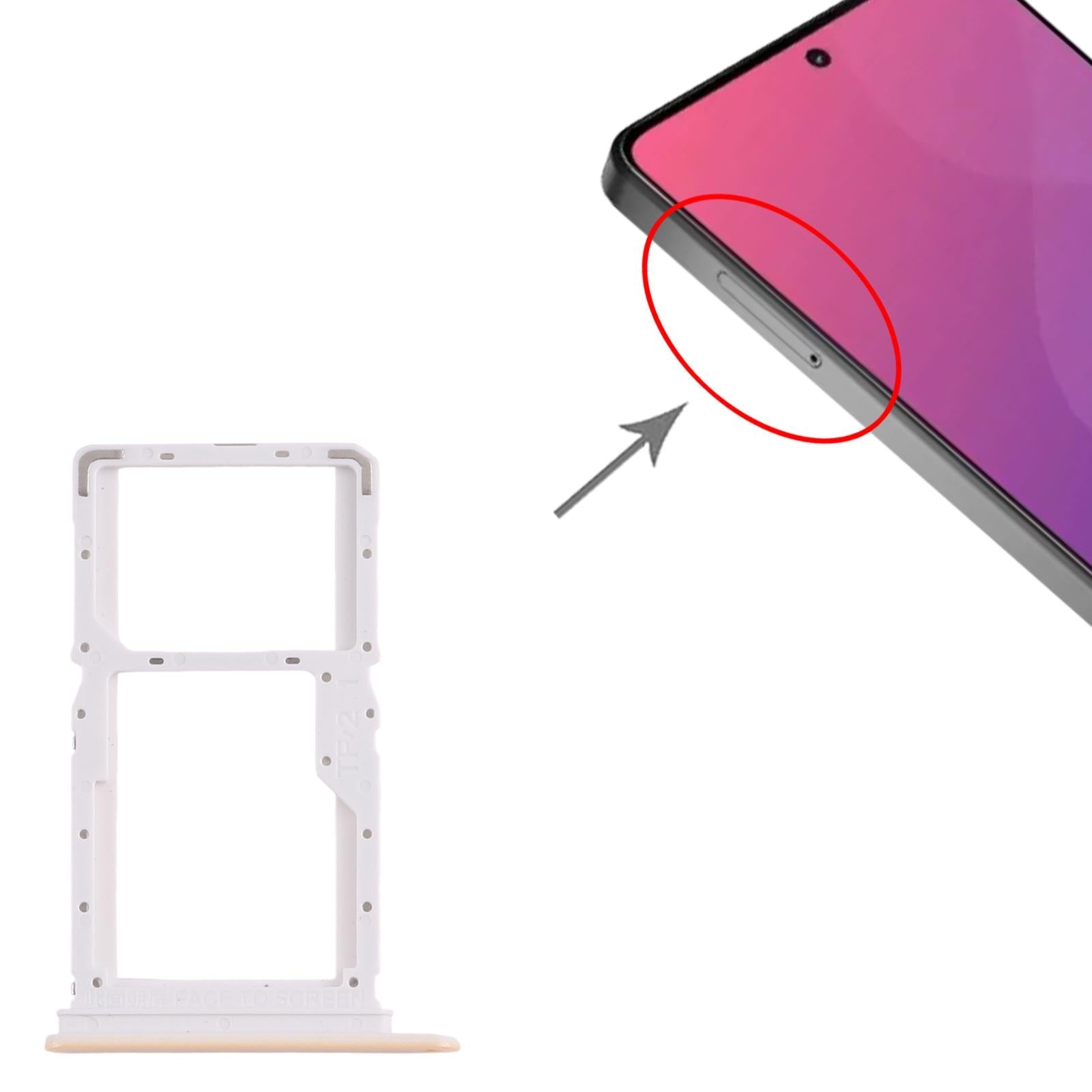 For Xiaomi Poco X6 Neo 5G 10pcs SIM Card Tray + SIM Card Tray / Micro SD Card Tray (Gold)