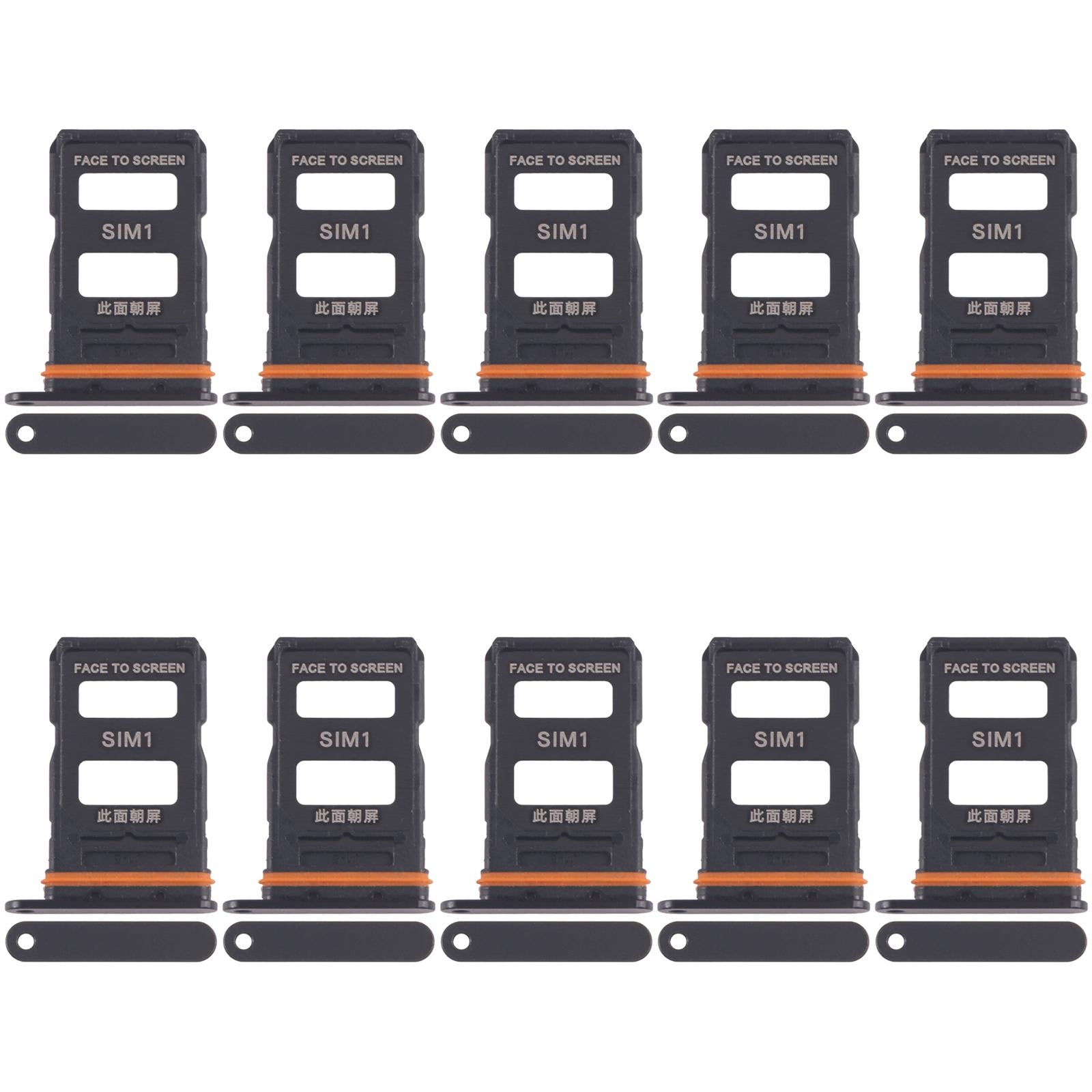 For Xiaomi 14 Ultra 10pcs SIM Card Tray + SIM Card Tray (Black)