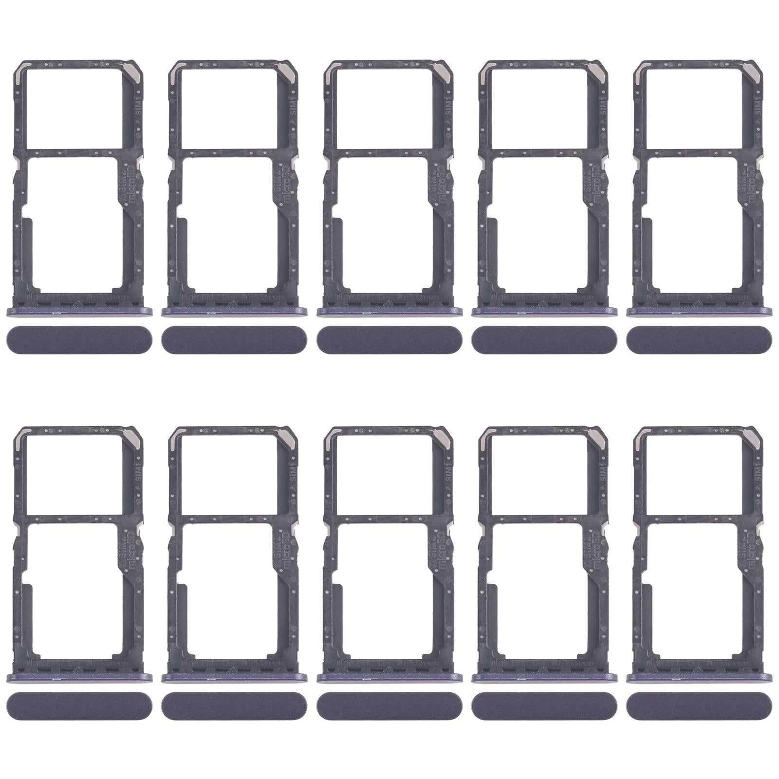 For Xiaomi Redmi A3x 10pcs SIM Card Tray + SIM Card Tray / Micro SD Card Tray (Black)