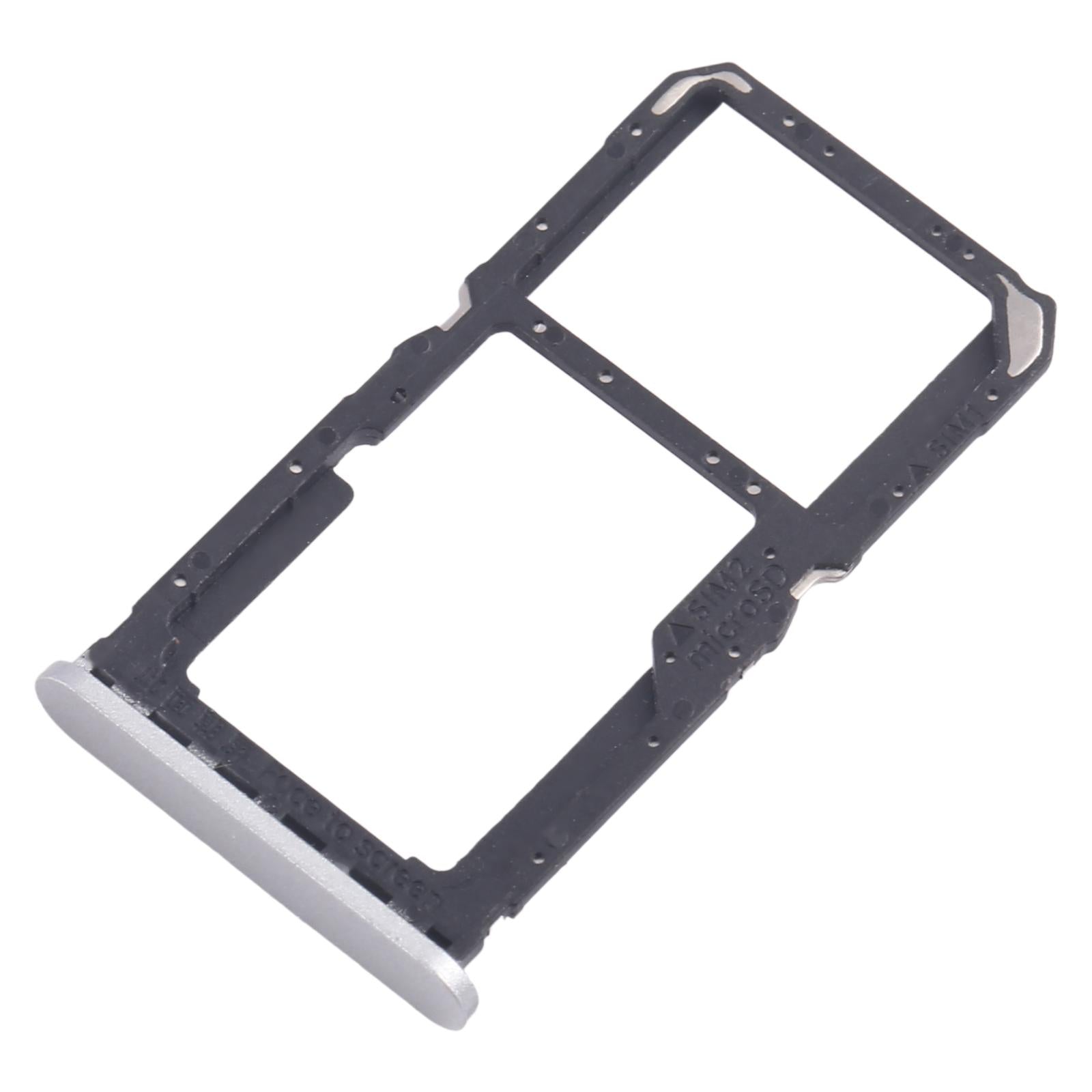 For Xiaomi Redmi A3x 10pcs SIM Card Tray + SIM Card Tray / Micro SD Card Tray (Silver)
