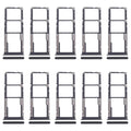 For Xiaomi Poco M6 Pro 4G 10pcs SIM Card Tray + SIM Card Tray + Micro SD Card Tray (Black)