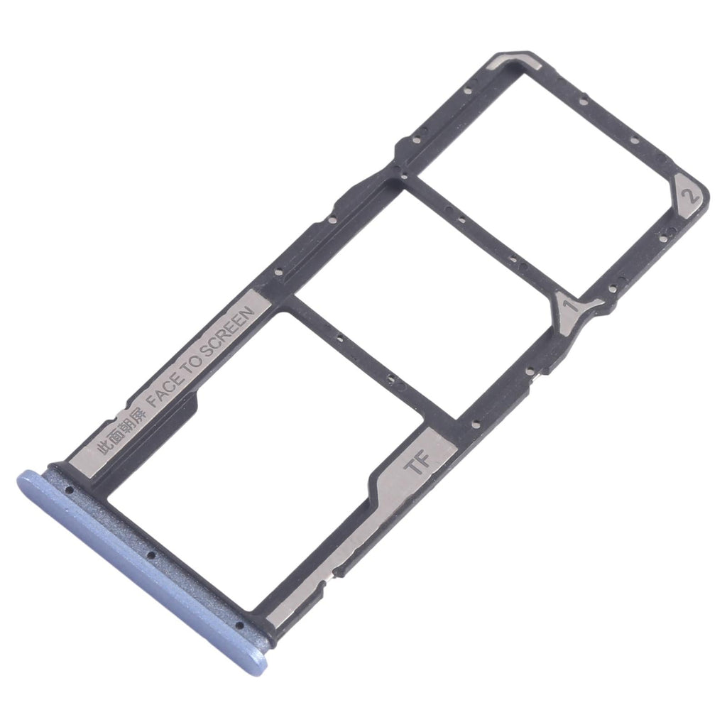 For Xiaomi Poco M6 Pro 4G 10pcs SIM Card Tray + SIM Card Tray + Micro SD Card Tray (Blue)
