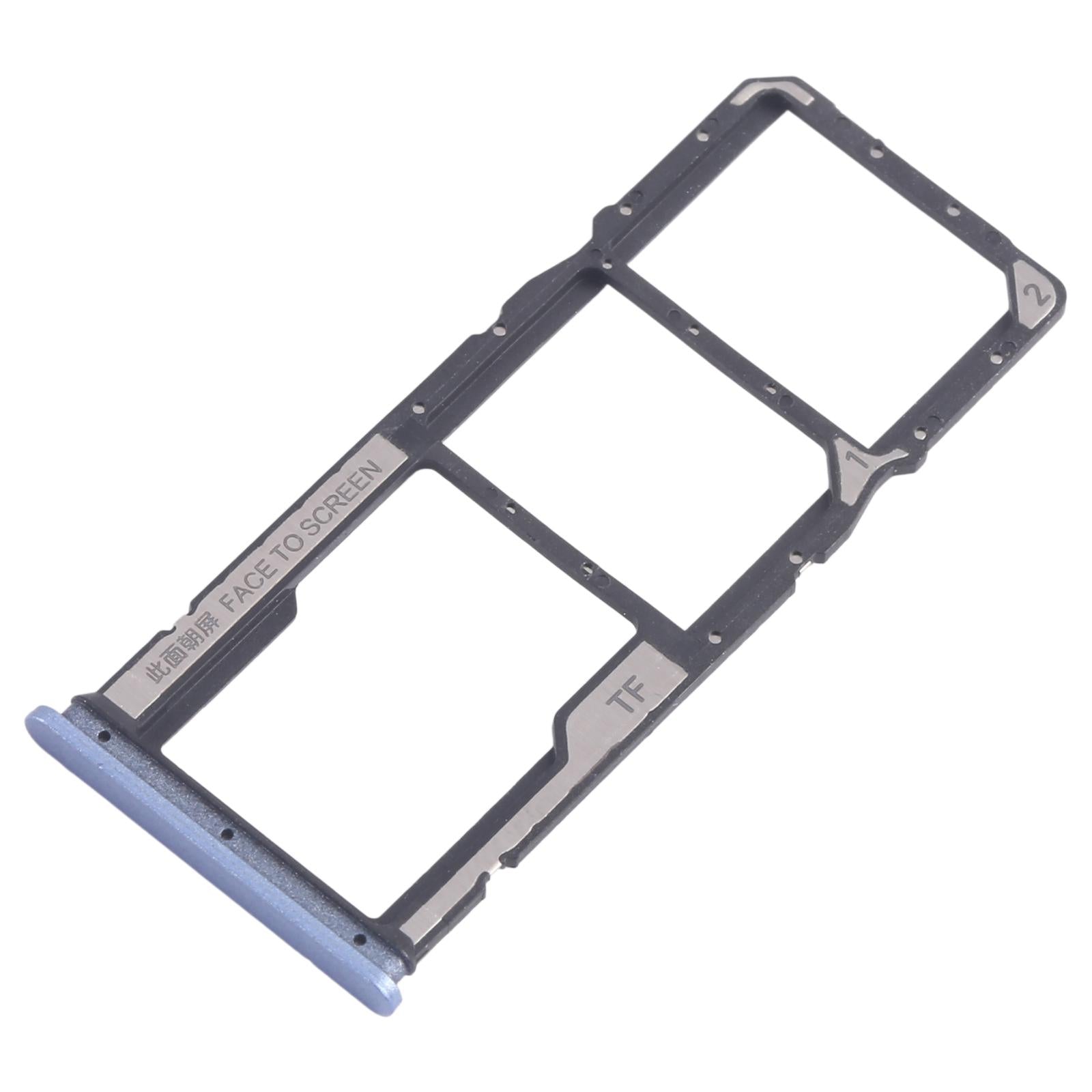 For Xiaomi Poco M6 Pro 4G 10pcs SIM Card Tray + SIM Card Tray + Micro SD Card Tray (Blue)