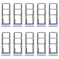For Xiaomi Poco M6 Pro 4G 10pcs SIM Card Tray + SIM Card Tray + Micro SD Card Tray (Blue)