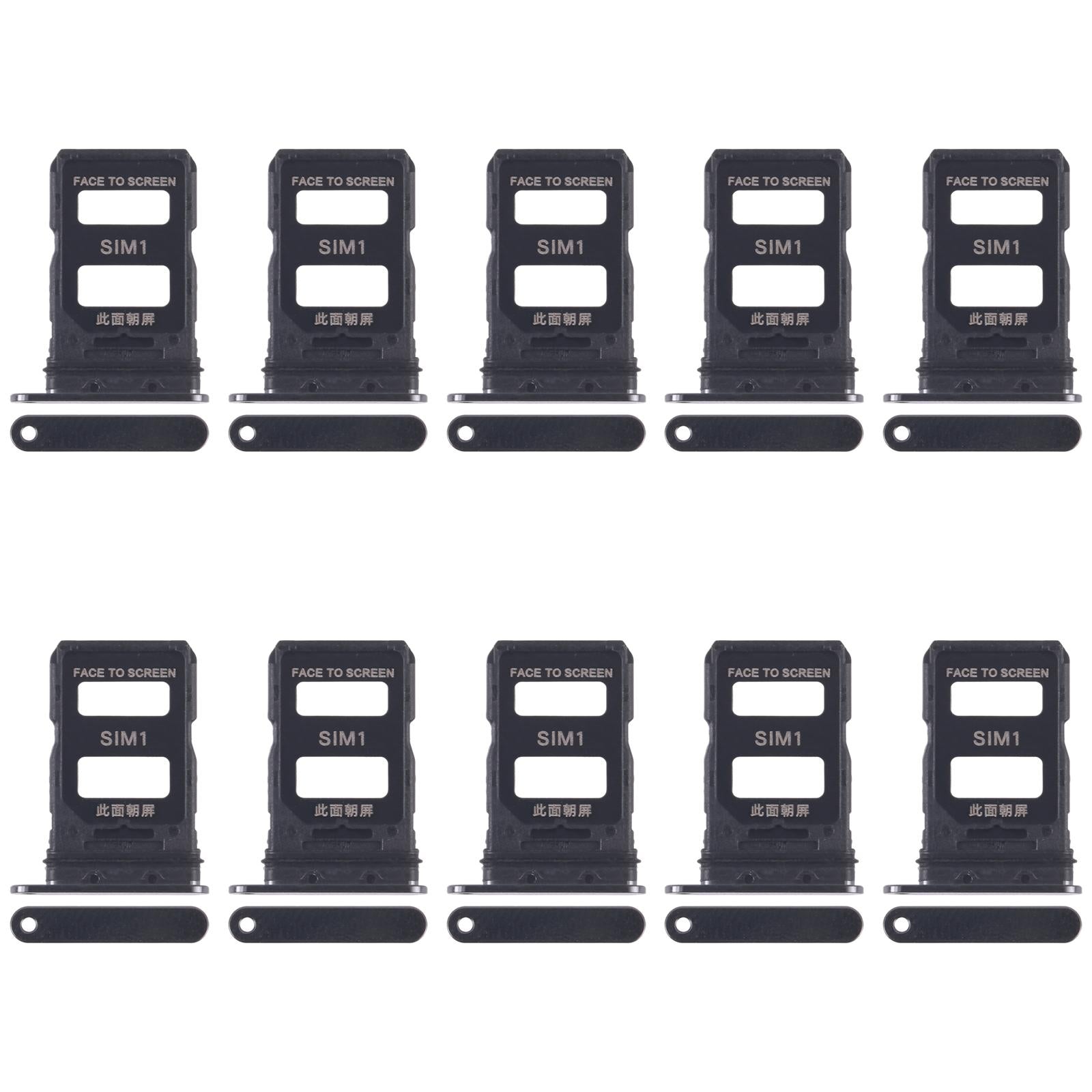 For Xiaomi 14 Pro 10pcs SIM Card Tray + SIM Card Tray (Black)