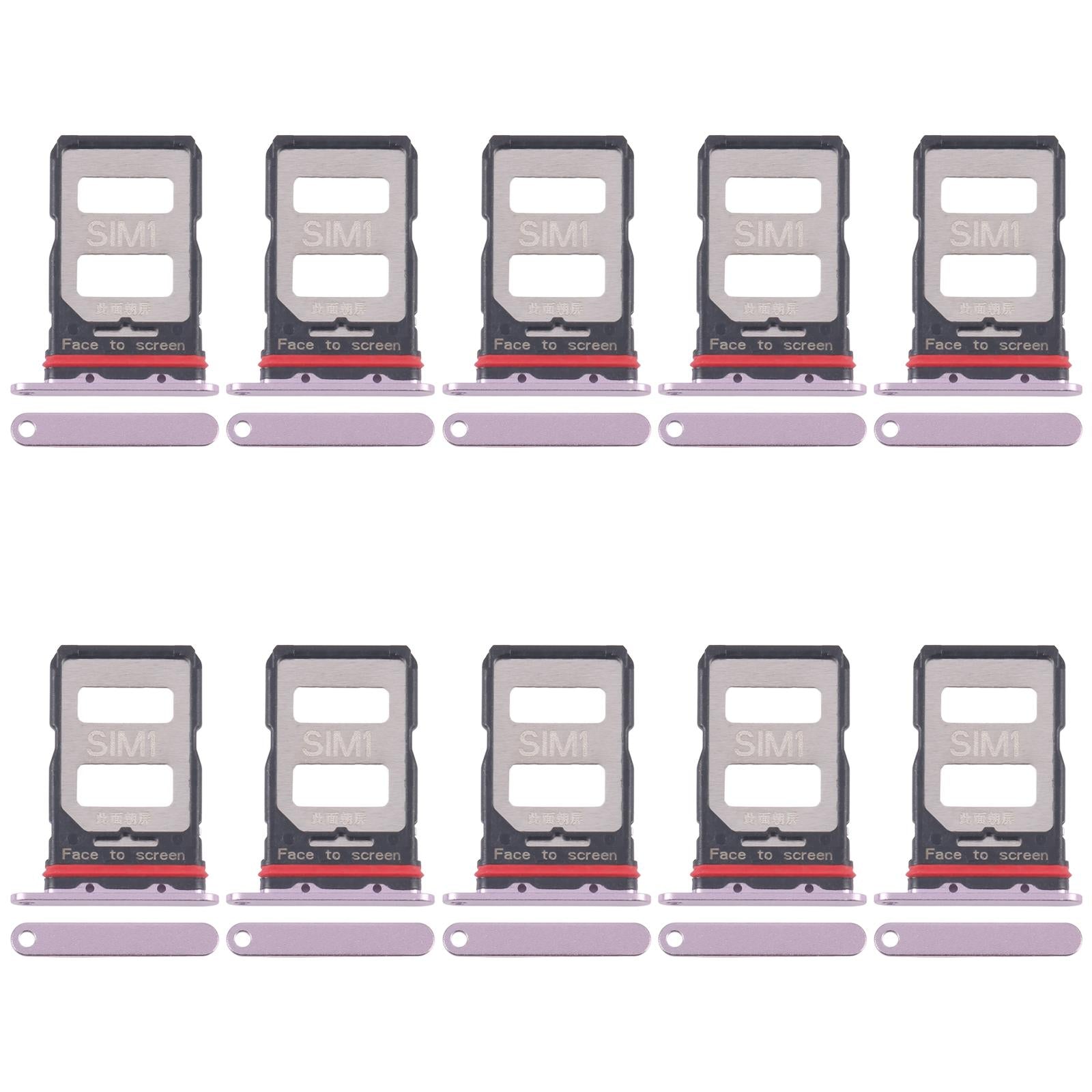For Xiaomi Redmi K70 10pcs SIM Card Tray + SIM Card Tray (Pink)