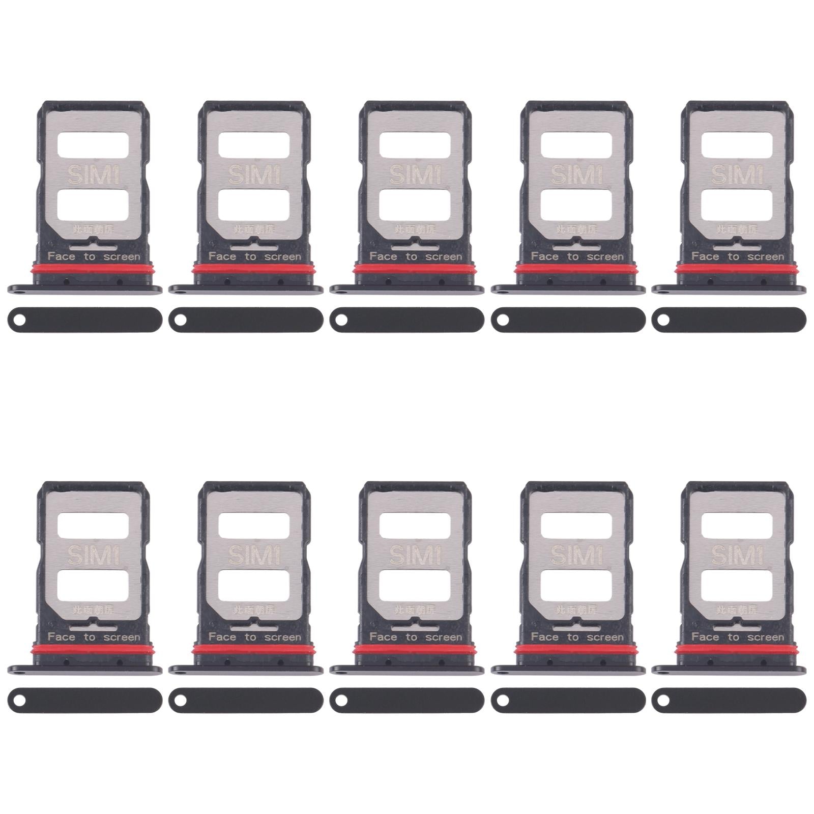 For Xiaomi Redmi K70 Pro 10pcs SIM Card Tray + SIM Card Tray (Black)