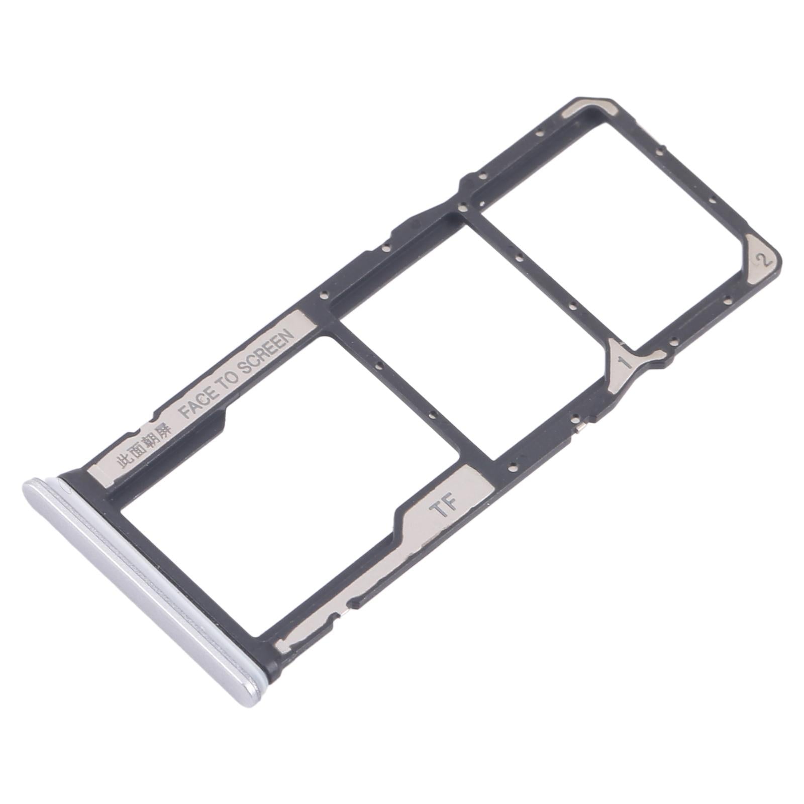 For Xiaomi Redmi 13C 5G 10pcs SIM Card Tray + SIM Card Tray + Micro SD Card Tray (Silver)