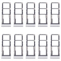 For Xiaomi Redmi 13C 5G 10pcs SIM Card Tray + SIM Card Tray + Micro SD Card Tray (Silver)