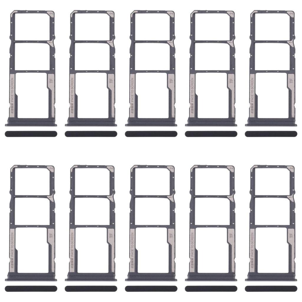 For Xiaomi Redmi 14C 5G 10pcs SIM Card Tray + SIM Card Tray + Micro SD Card Tray (Black)