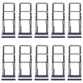 For Xiaomi Redmi 14C 5G 10pcs SIM Card Tray + SIM Card Tray + Micro SD Card Tray (Blue)