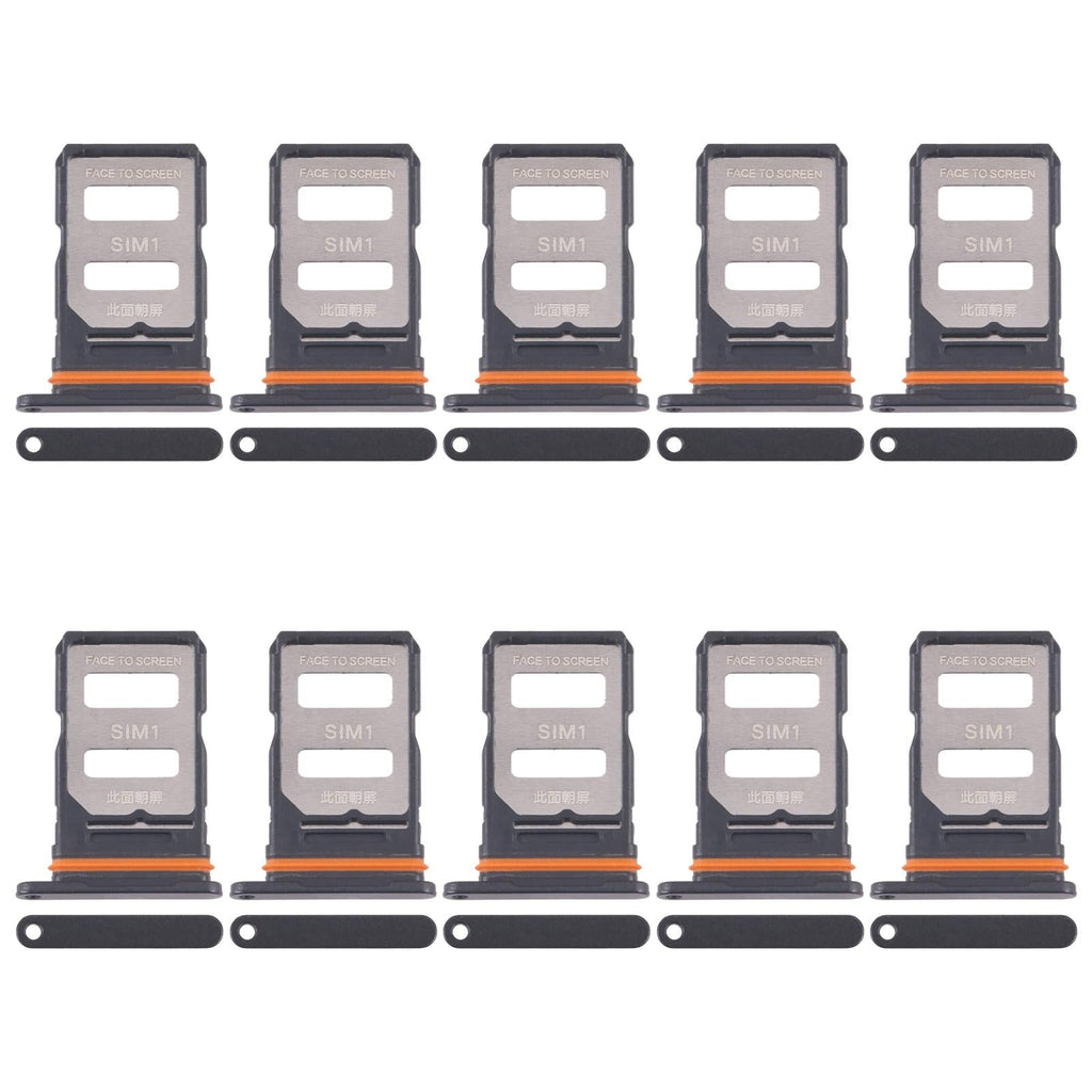 For Xiaomi Poco X7 Pro 10pcs SIM Card Tray + SIM Card Tray (Black)