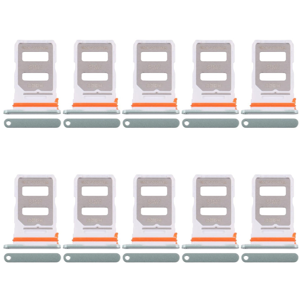 For Xiaomi Poco X7 Pro 10pcs SIM Card Tray + SIM Card Tray (Green)