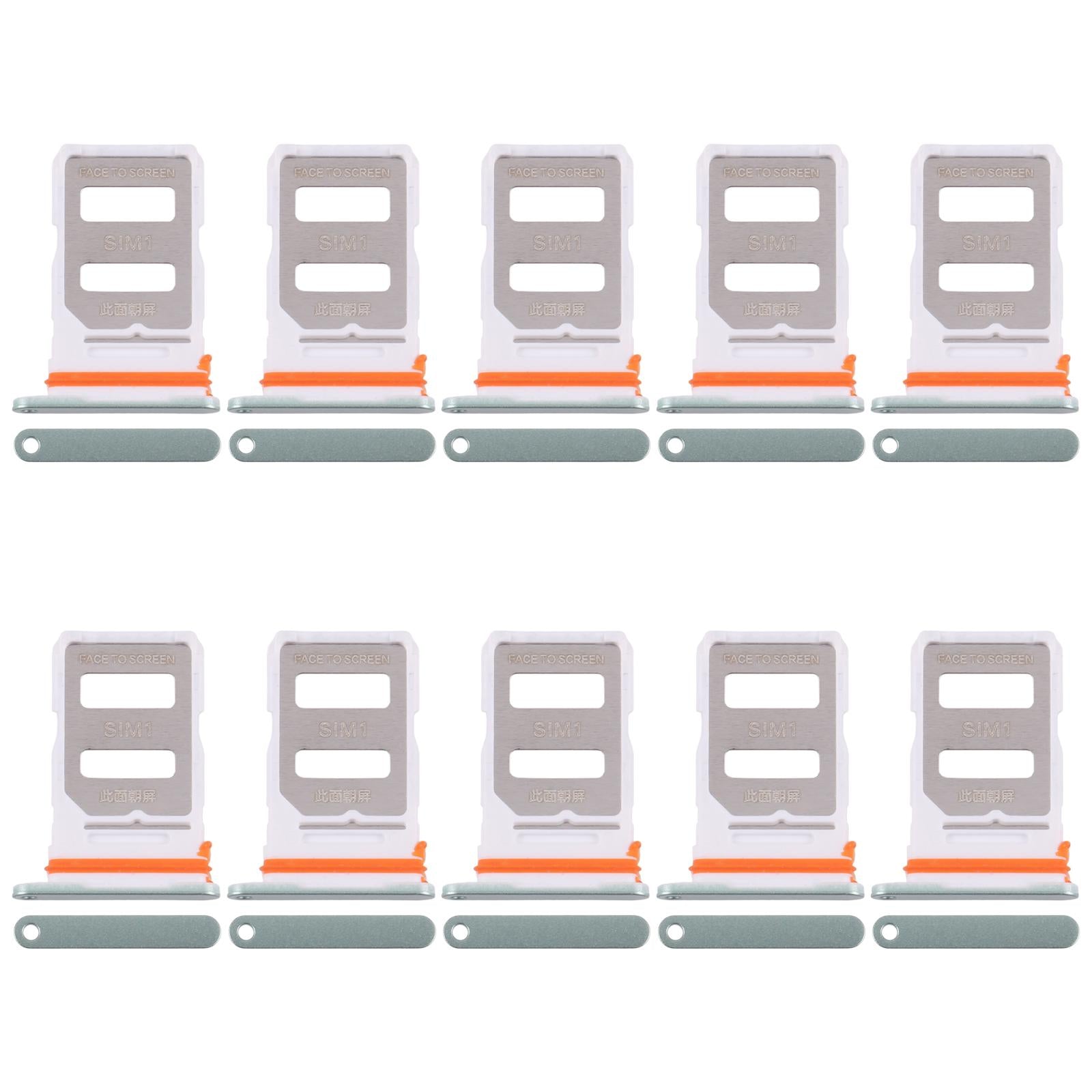 For Xiaomi Poco X7 Pro 10pcs SIM Card Tray + SIM Card Tray (Green)