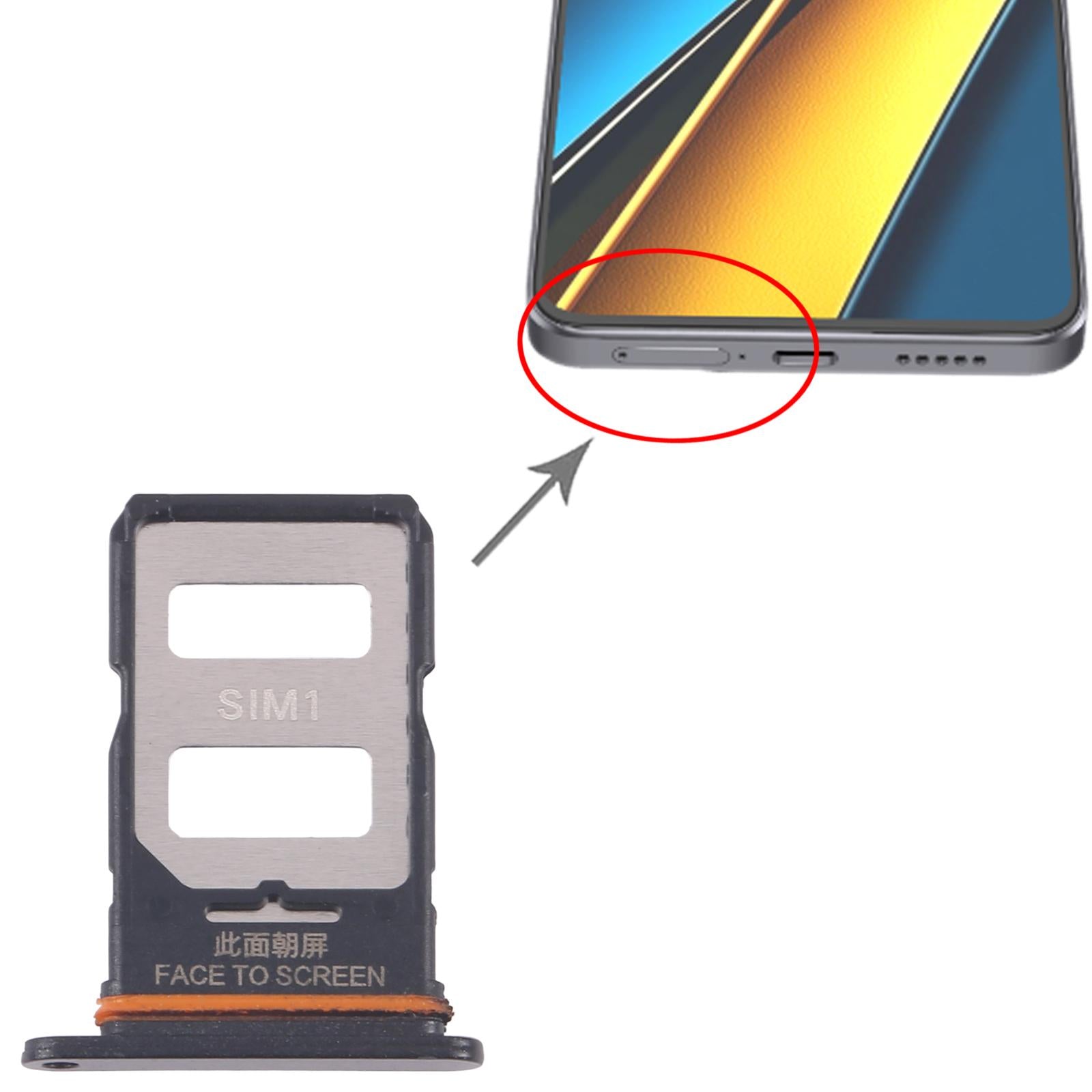 For Xiaomi Poco X6 10pcs SIM Card Tray + SIM Card Tray (Black)