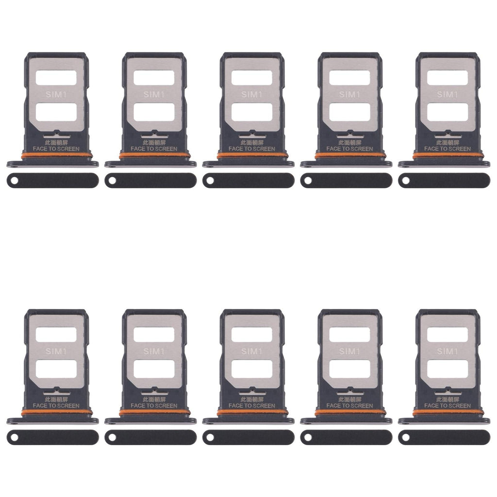 For Xiaomi Poco X6 10pcs SIM Card Tray + SIM Card Tray (Black)