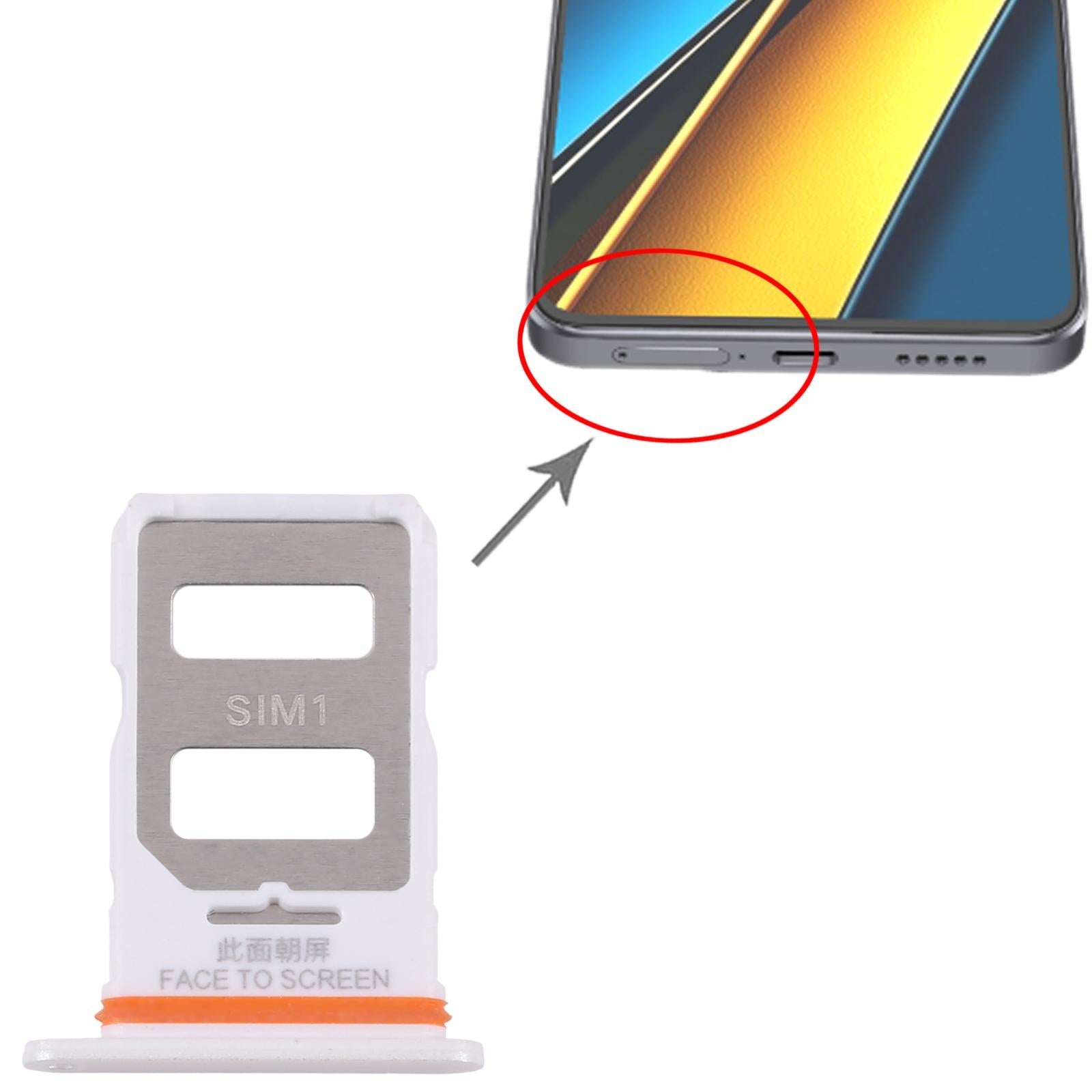 For Xiaomi Poco X6 10pcs SIM Card Tray + SIM Card Tray (White)
