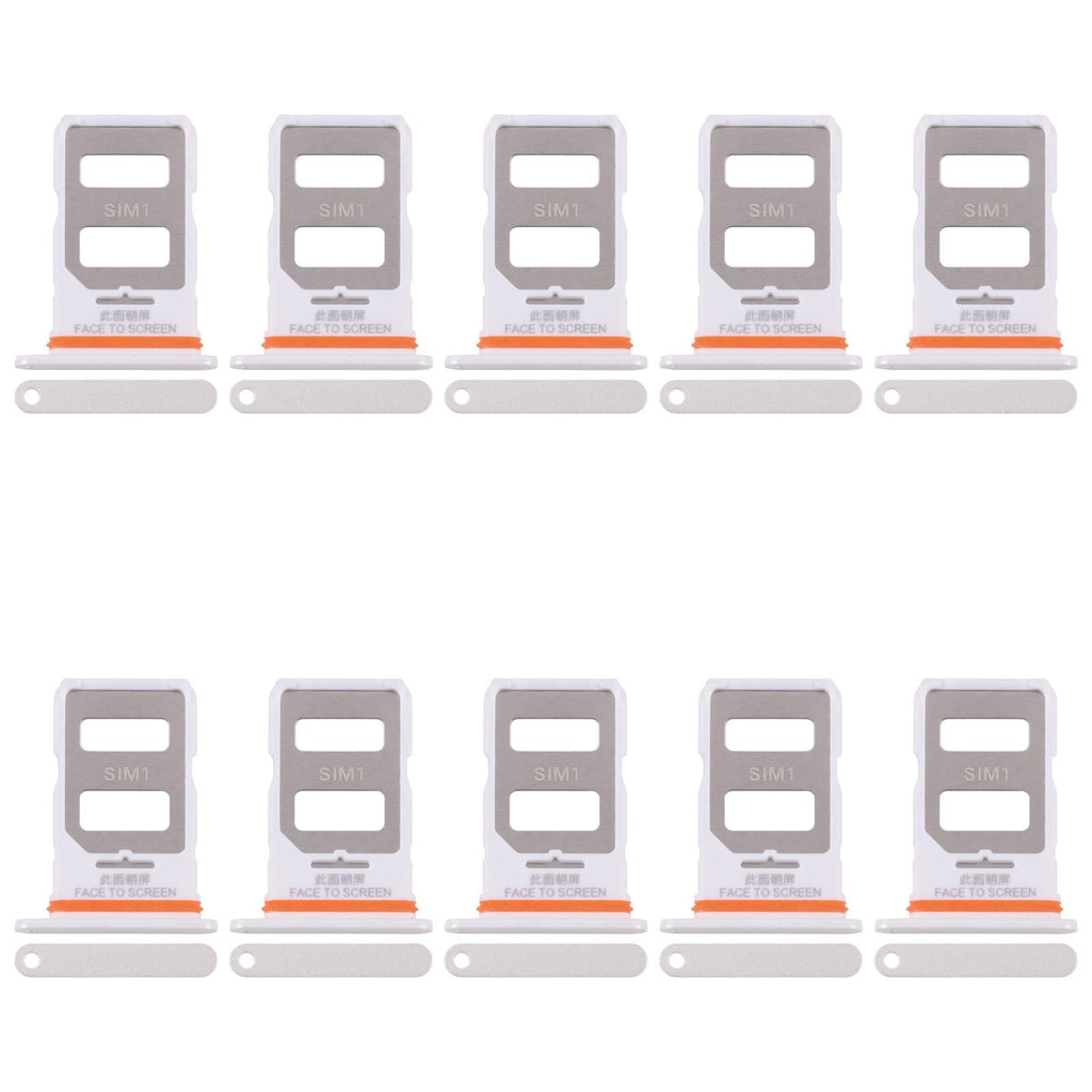 For Xiaomi Poco X6 10pcs SIM Card Tray + SIM Card Tray (White)