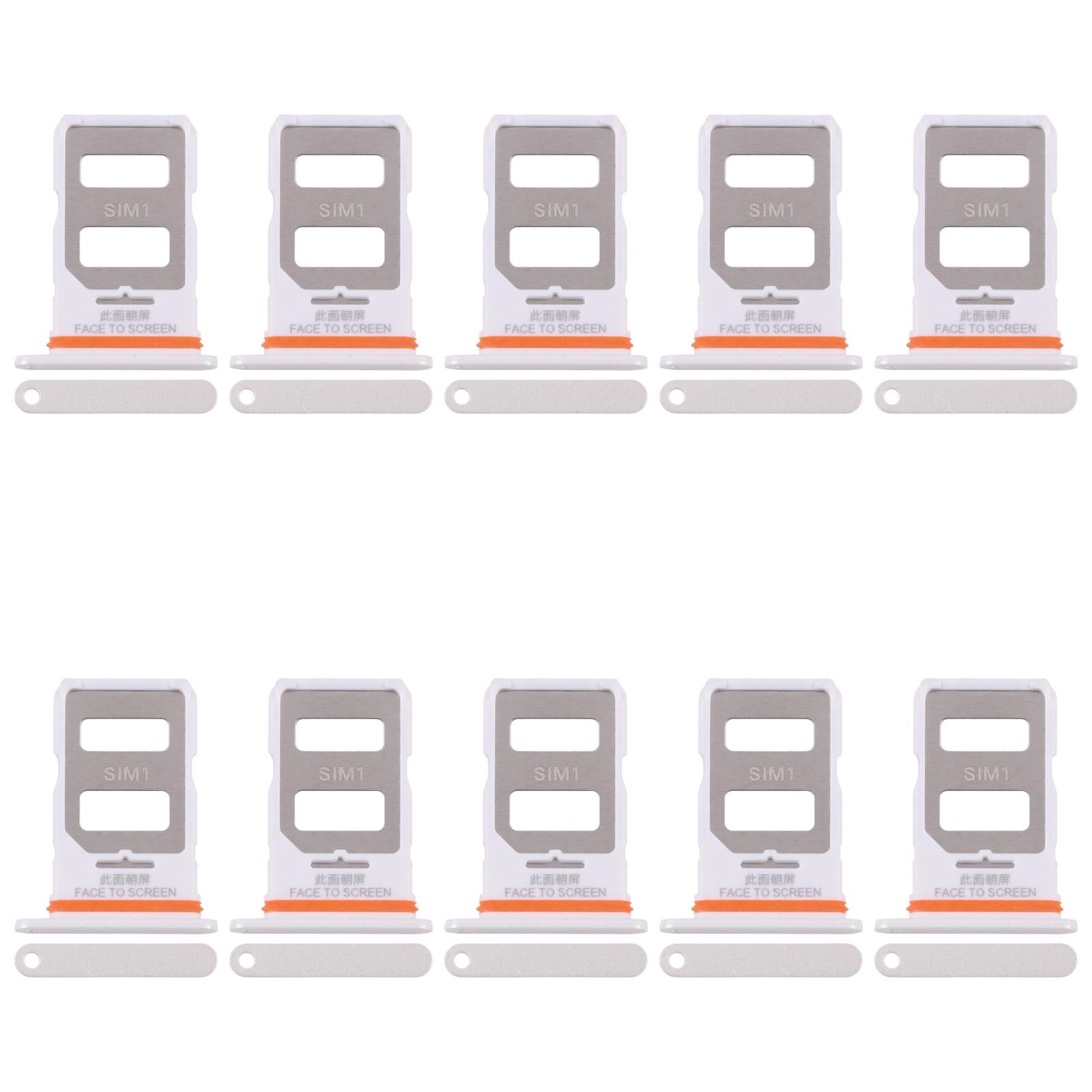 For Xiaomi Poco X6 10pcs SIM Card Tray + SIM Card Tray (White)