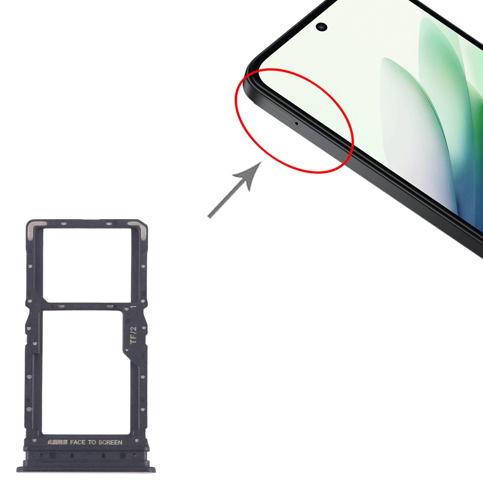 For Xiaomi Redmi 15 5G 10pcs SIM Card Tray + SIM Card Tray / Micro SD Card Tray (Black)