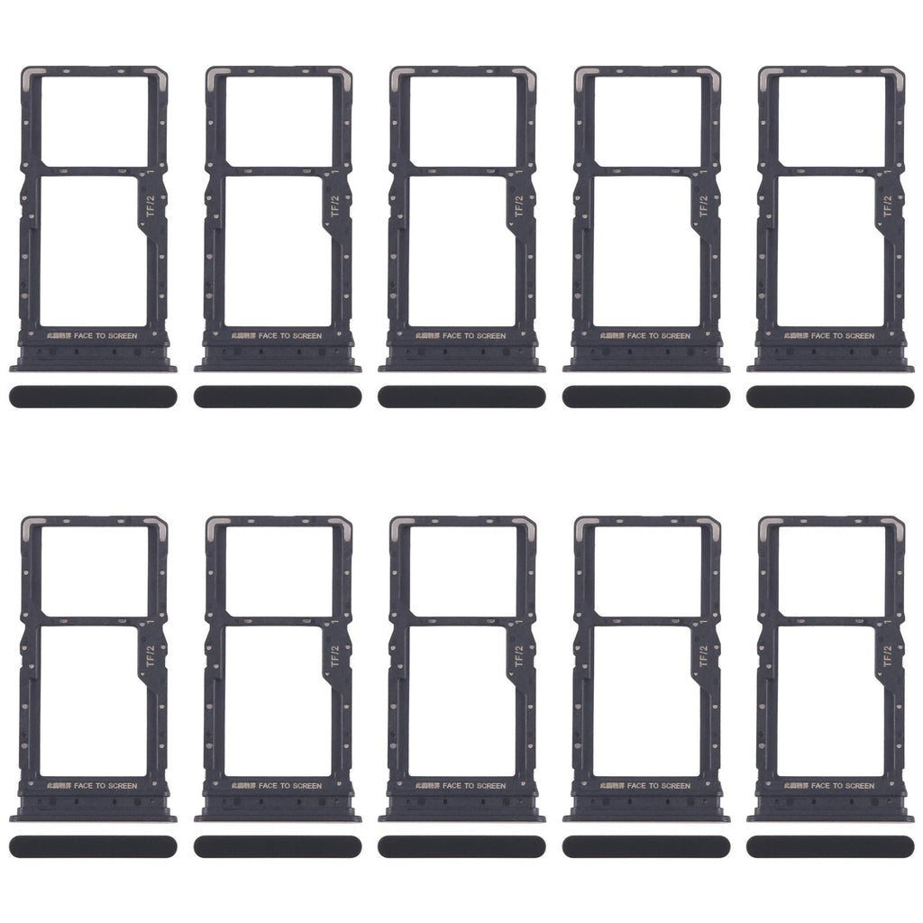 For Xiaomi Redmi 15 5G 10pcs SIM Card Tray + SIM Card Tray / Micro SD Card Tray (Black)